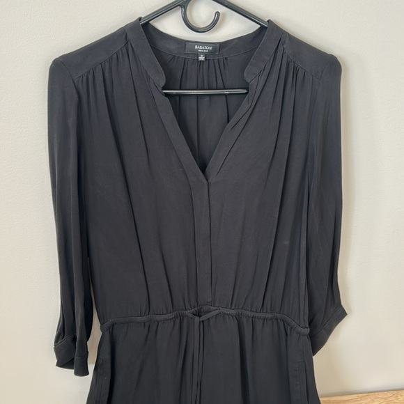 Babaton Silk Black V-Neck Dress - Picture 3 of 8